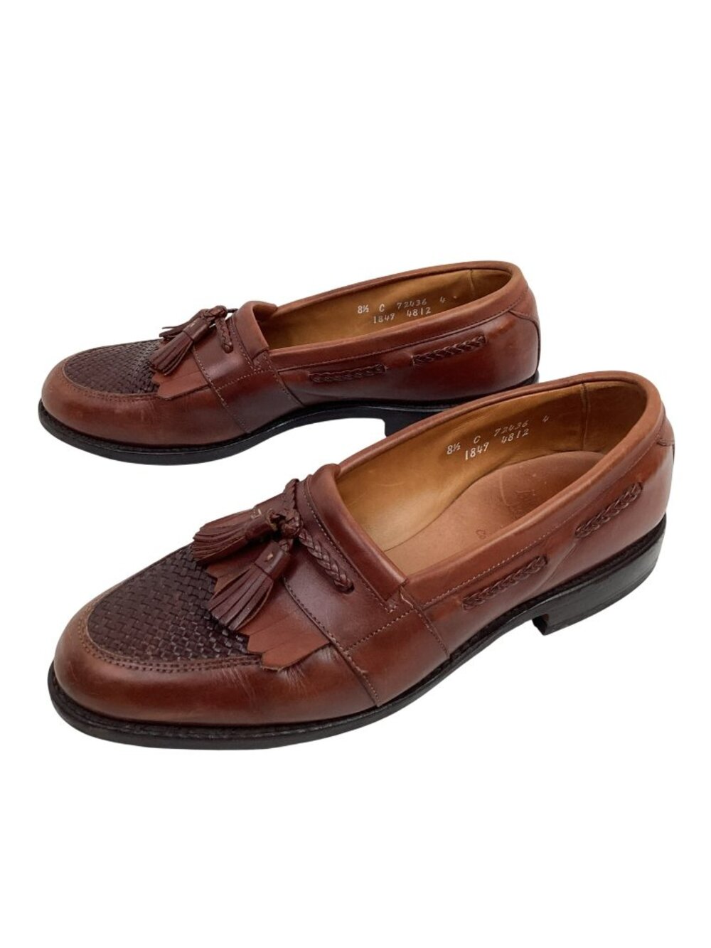 Handcrafted Allen Edmonds Cody Kiltie Tassel Loafers Woven Leather Mens 8.5 C